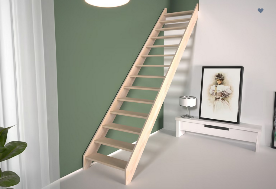 DOLLE SAVOIE - schody rovné bez podstupnic, masivní buk nelakovaný